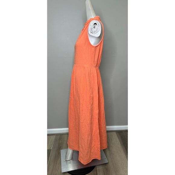 Xirena Liza Cotton Gauze Midi Dress in cantaloupe Medium $275 - Picture 8 of 12